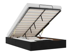 Ottoman Bed Frame Sem Colchão Preto 120x190 cm Veludo