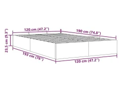 Ottoman Bed Frame Sem Colchão Preto 120x190 cm Veludo