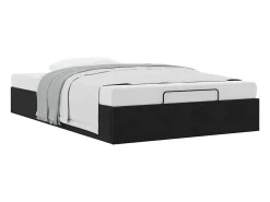 Ottoman Bed Frame Sem Colchão Preto 120x190 cm Veludo