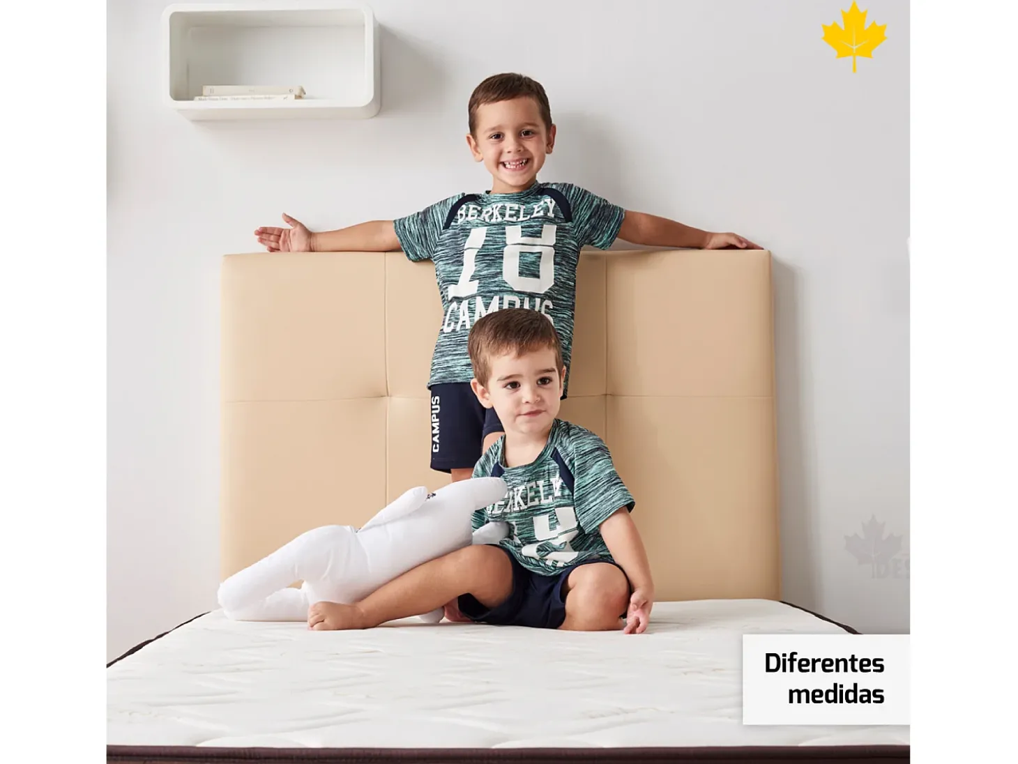 Pack Colchão + Cabeceira Estofada + Sommier 135x190 | Bege