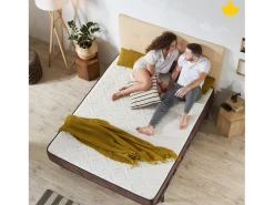 Pack Colchão + Cabeceira Estofada + Sommier 90x200 | Branco