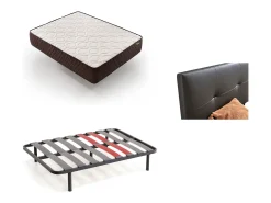 Pack Colchão + Cabeceira Estofada + Sommier 90x190 | Preto