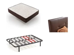 Pack Colchão + Cabeceira Estofada + Sommier 160x190 | Wengue