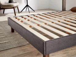 Pack Colchão e Cama de Descanso Estofada | 180x200 | Cinza | 22 cm de altura com 7 zonas de descanso | Cama estofada silenciosa