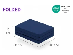 Pack de 2 colchões dobráveis ​​para berço de viagem DREMI – espuma HR D23, 120x60 cm, 5 cm de espessura, tecido 3D respirável e confortável