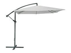 Pack guarda-sol lateral cinza claro + base de concreto – Elegância, sombra XXL e estabilidade garantida