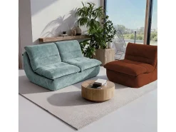 Pack Nuvia Living 3 lugares - sálvia e chocolate