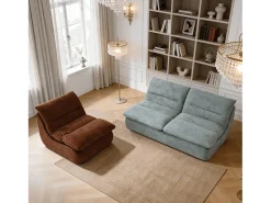 Pack Nuvia Living 3 lugares - sálvia e chocolate