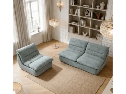 Pack Nuvia Living 3 lugares - sálvia e sálvia