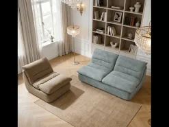 Pack Nuvia Living 3 lugares - sálvia e areia