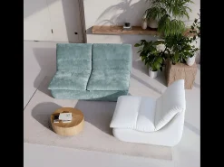 Pack Nuvia Living 3 lugares - sálvia e areia