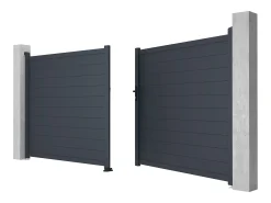 Pack portão de batente em alumínio antracite C300 x A173 cm NAZARIO + Motor RIVE