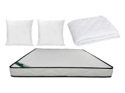 Pack roupa de cama 140 x 190 cm colchão de espuma + edredon + 2 almofadas - KANANI de NATUREA