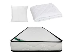 Pack roupa de cama 90 x 190 cm colchão de espuma + edredom + 1 almofada - KANANI de NATUREA