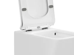 Pack sanita suspensa, cerâmica branco fosco estrutura de suporte e placa descarga CLEMONA