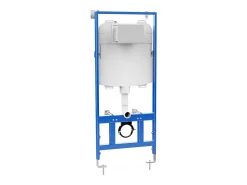 Pack sanita suspensa, cerâmica branco fosco estrutura de suporte e placa descarga CLEMONA