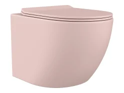 Pack sanita suspensa cor-de-rosa fosco estrutura de suporte e placa de descarga JAVOINE