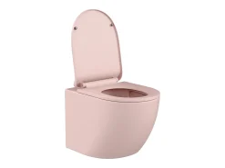 Pack sanita suspensa cor-de-rosa fosco estrutura de suporte e placa de descarga JAVOINE
