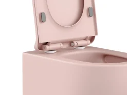 Pack sanita suspensa cor-de-rosa fosco estrutura de suporte e placa de descarga JAVOINE