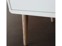Paco : Cómoda com 1 porta e 2 gavetas em MDF Branco / Carvalho