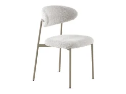 Pacote de 4 cadeiras estofadas em chenille branco