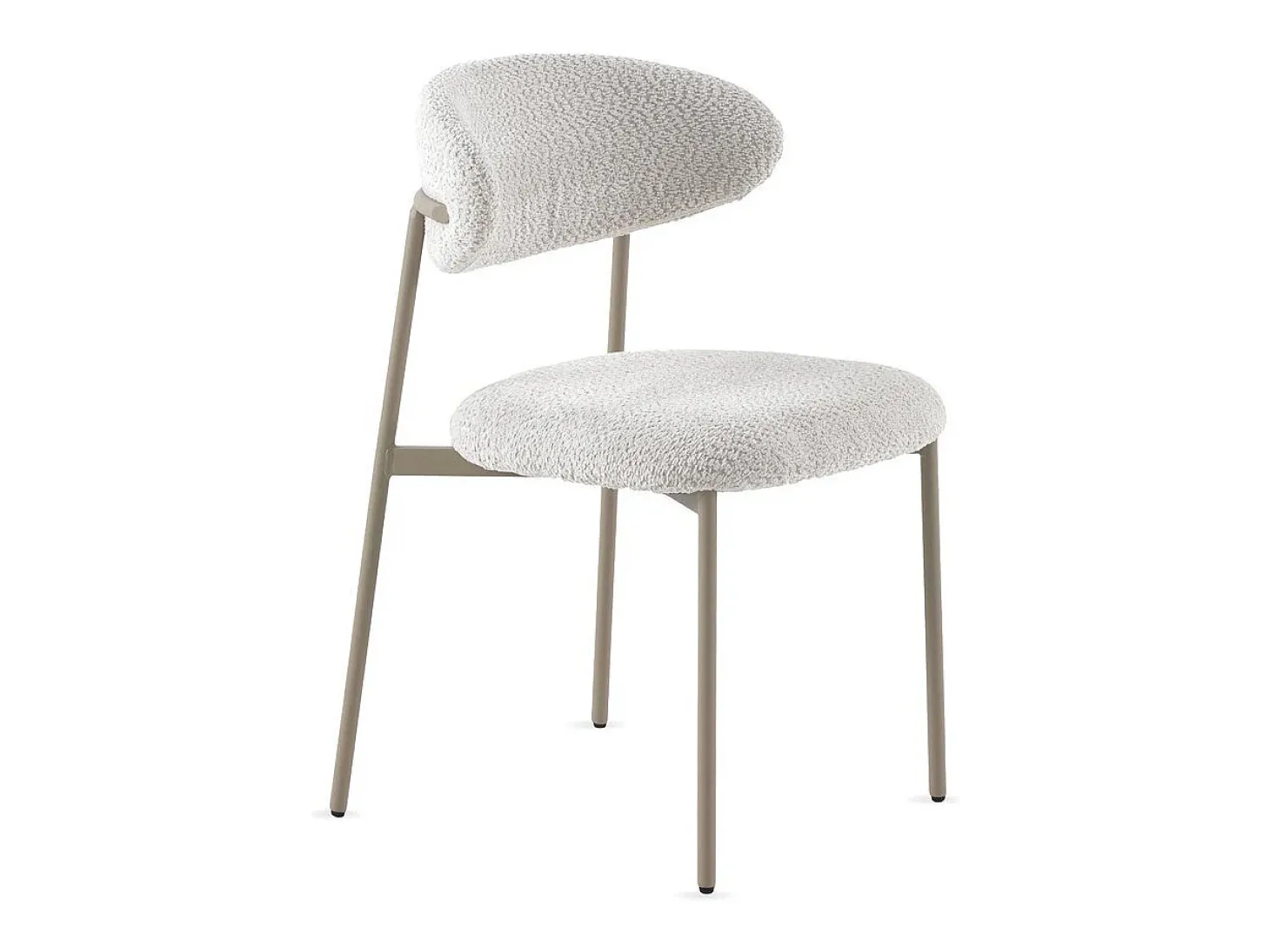Pacote de 4 cadeiras estofadas em chenille branco