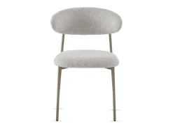 Pacote de 4 cadeiras estofadas em chenille branco