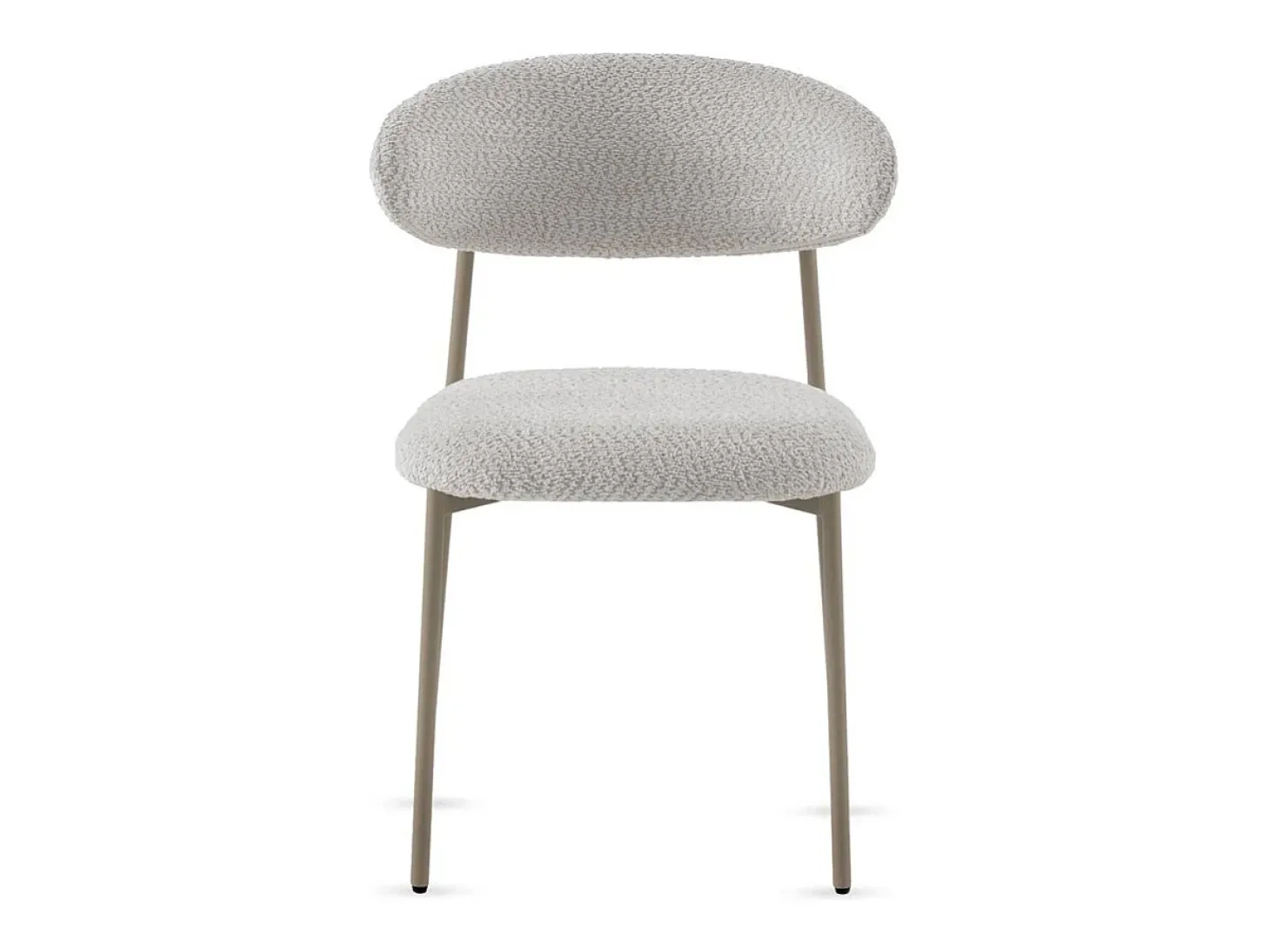 Pacote de 4 cadeiras estofadas em chenille branco