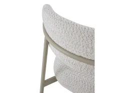 Pacote de 4 cadeiras estofadas em chenille branco