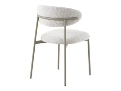 Pacote de 4 cadeiras estofadas em chenille branco