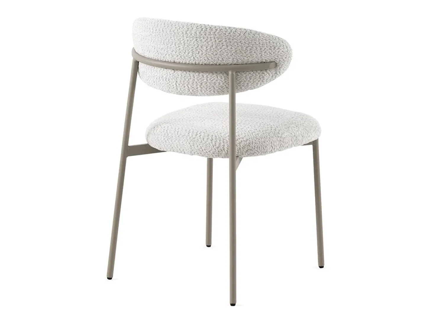 Pacote de 4 cadeiras estofadas em chenille branco