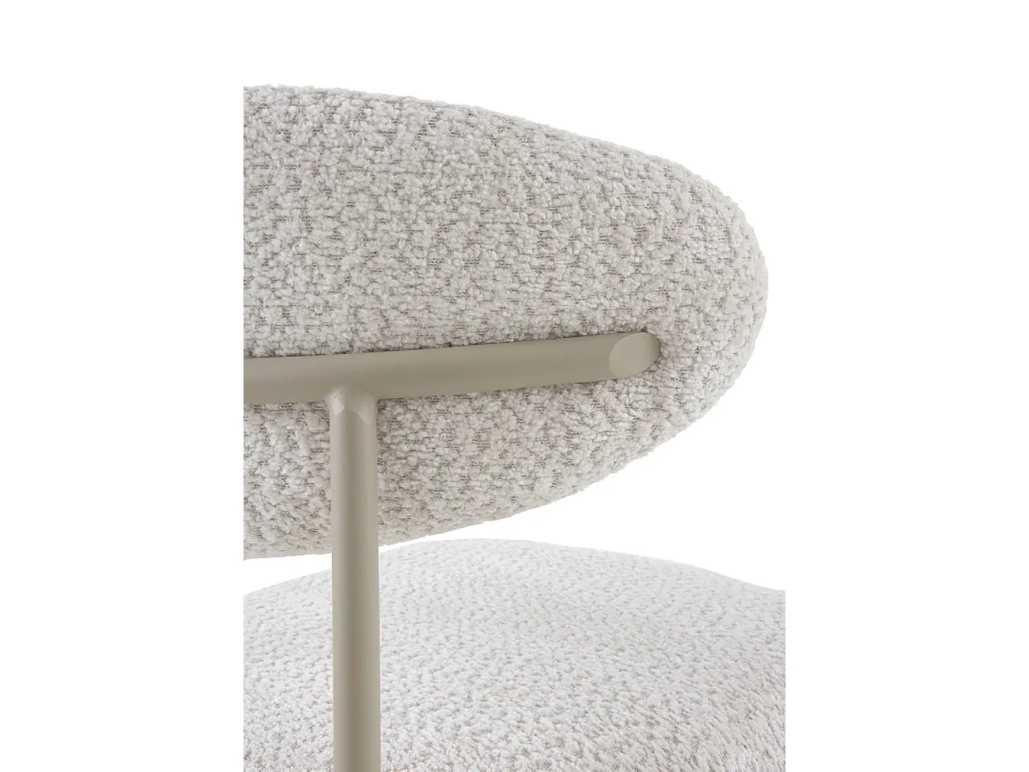 Pacote de 4 cadeiras estofadas em chenille branco
