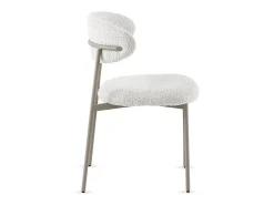 Pacote de 4 cadeiras estofadas em chenille branco