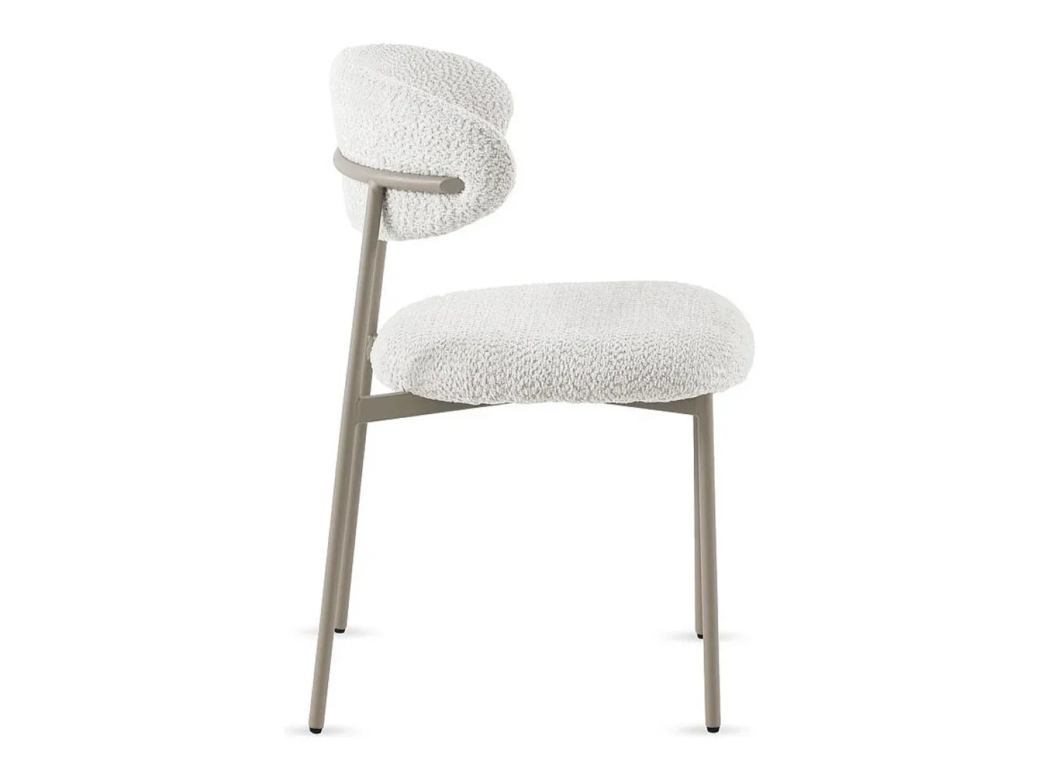 Pacote de 4 cadeiras estofadas em chenille branco