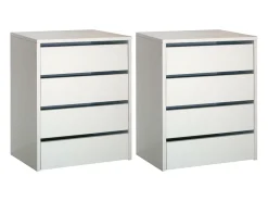 Pacote de 2 gavetas internas para guarda-roupa branco brilhante 46x64x45 cm