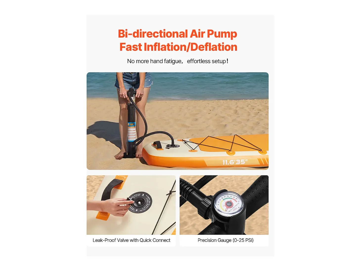 Paddle Inflável SucceBuy, 353,6 cm, Prancha de Stand Up Paddle, Ultraleve, com Acessórios de Bomba, Mochila, Deck Antiderrapante para Jovens e Adultos