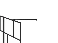 Painel de banheira com painel giratório - Preto mate - Estilo industrial - 120 x 140 cm - OBELINI