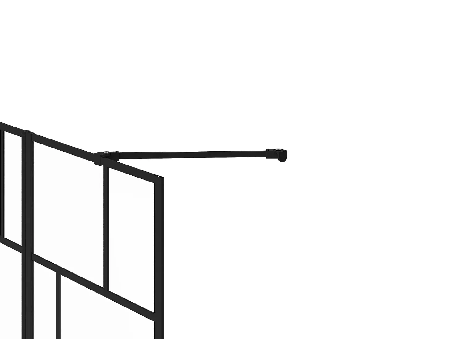 Painel de banheira com painel giratório - Preto mate - Estilo industrial - 120 x 140 cm - OBELINI