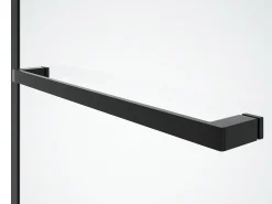 Painel de banheira com toalheiro e retorno giratório preto mate, 100 x 140 cm, PRIMAEL