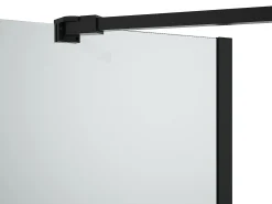 Painel de banheira com toalheiro e retorno giratório preto mate, 100 x 140 cm, PRIMAEL