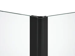 Painel de banheira com toalheiro e retorno giratório preto mate, 100 x 140 cm, PRIMAEL