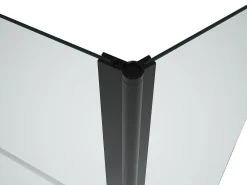 Painel de banheira com toalheiro e retorno giratório preto mate, 100 x 140 cm, PRIMAEL
