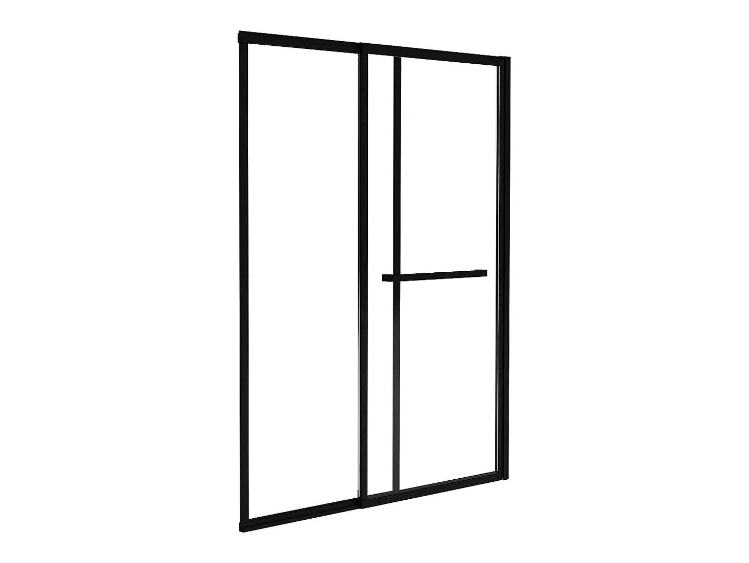 Painel de banheira de correr em metal preto mate estilo industrial 120x140 cm WAIMEA