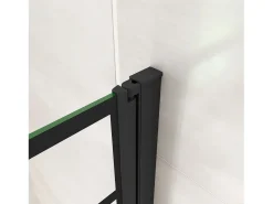 Painel de Banheira Dobrável Linha preta serigrafia com perfil preto mate dobrável 1 painel de vidro temperado 6mm Tamanho: (780-800)x1400mm