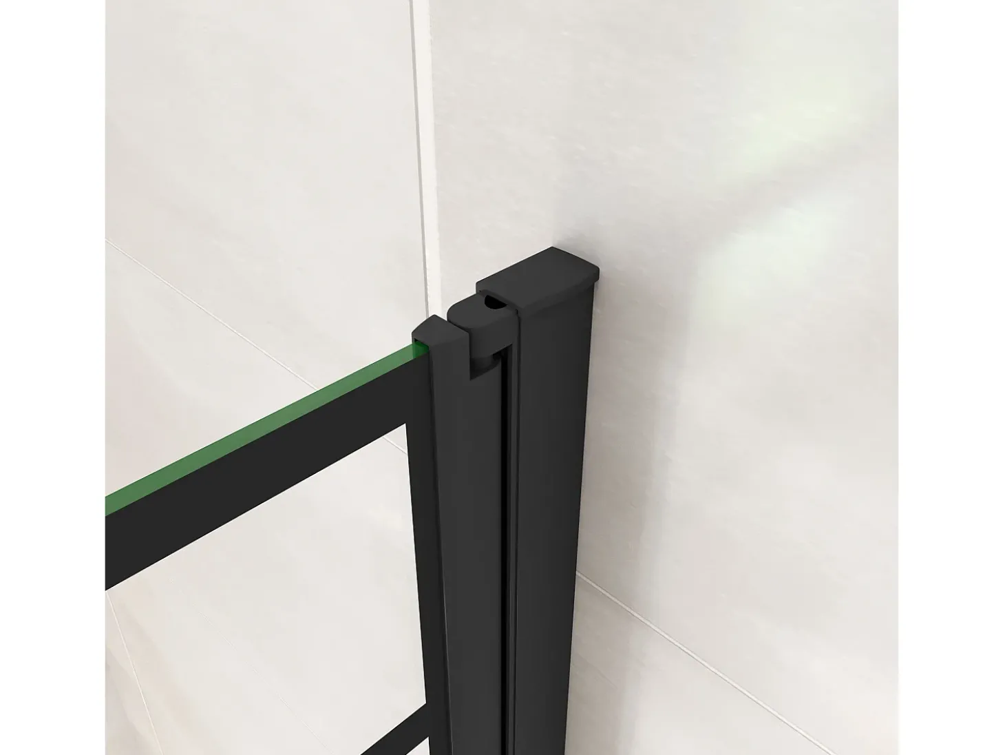 Painel de Banheira Dobrável Linha preta serigrafia com perfil preto mate dobrável 1 painel de vidro temperado 6mm Tamanho: (780-800)x1400mm