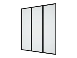 Painel de banheira dobrável em metal preto mate estilo atelier, 120 x 140 cm, DISTRICT