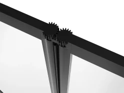 Painel de banheira dobrável em metal preto mate estilo atelier, 120 x 140 cm, DISTRICT