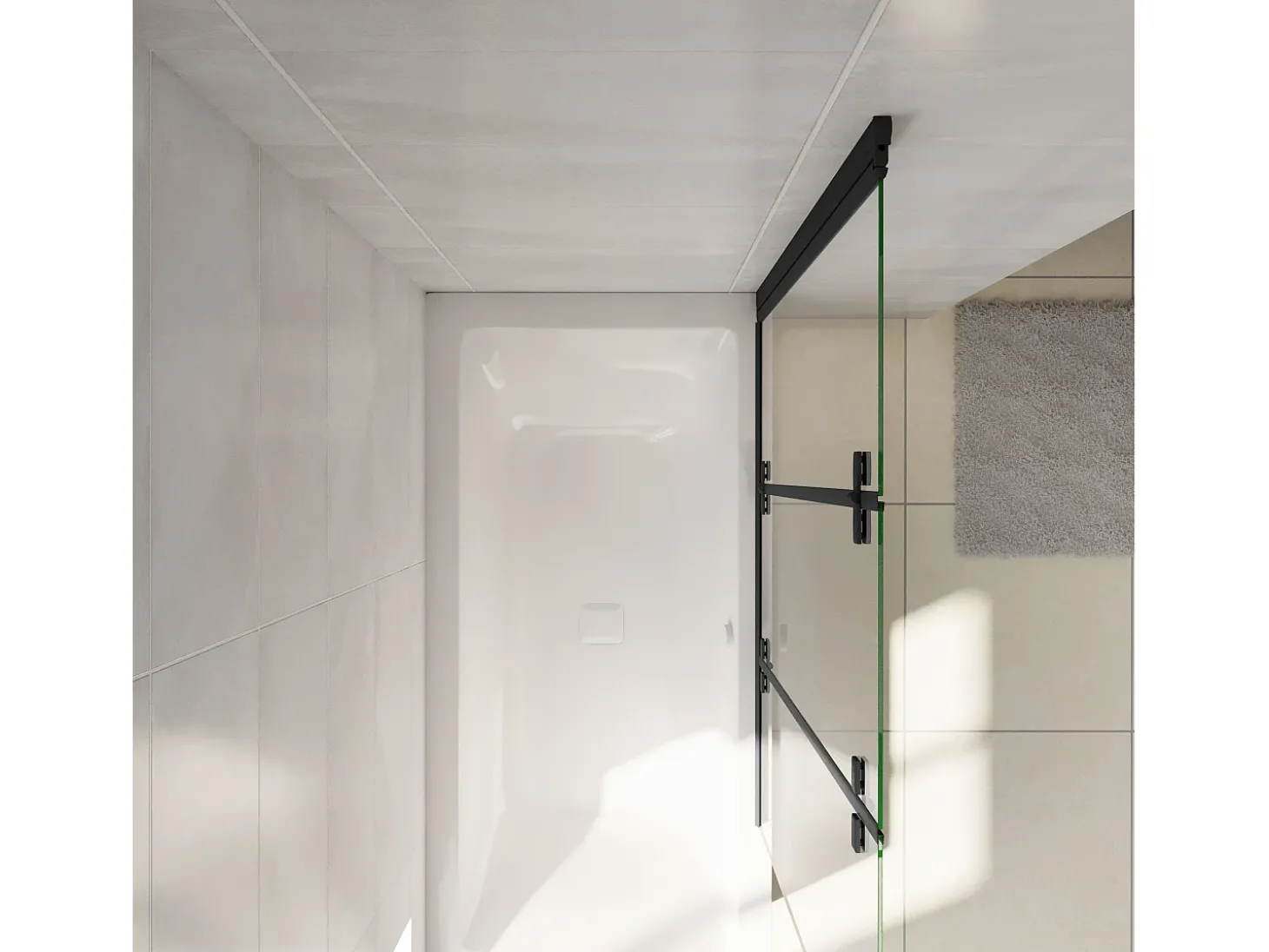 Painel de Banheira Dobrável 3 Folhas Vidro Anti-calcário 6mm Dobrável 3 vezes Dimensões (1280-1300)x1400mm