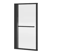 Painel de banheira giratório e elevável com toalheiro, preto fosco, 120x140 cm - VESLIRA