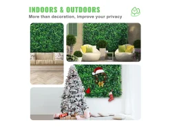 Painel de Buxo Artificial SucceBuy 12 peças 25,4 cm x 25,4 cm Tapete de Parede para Cerca de Relva